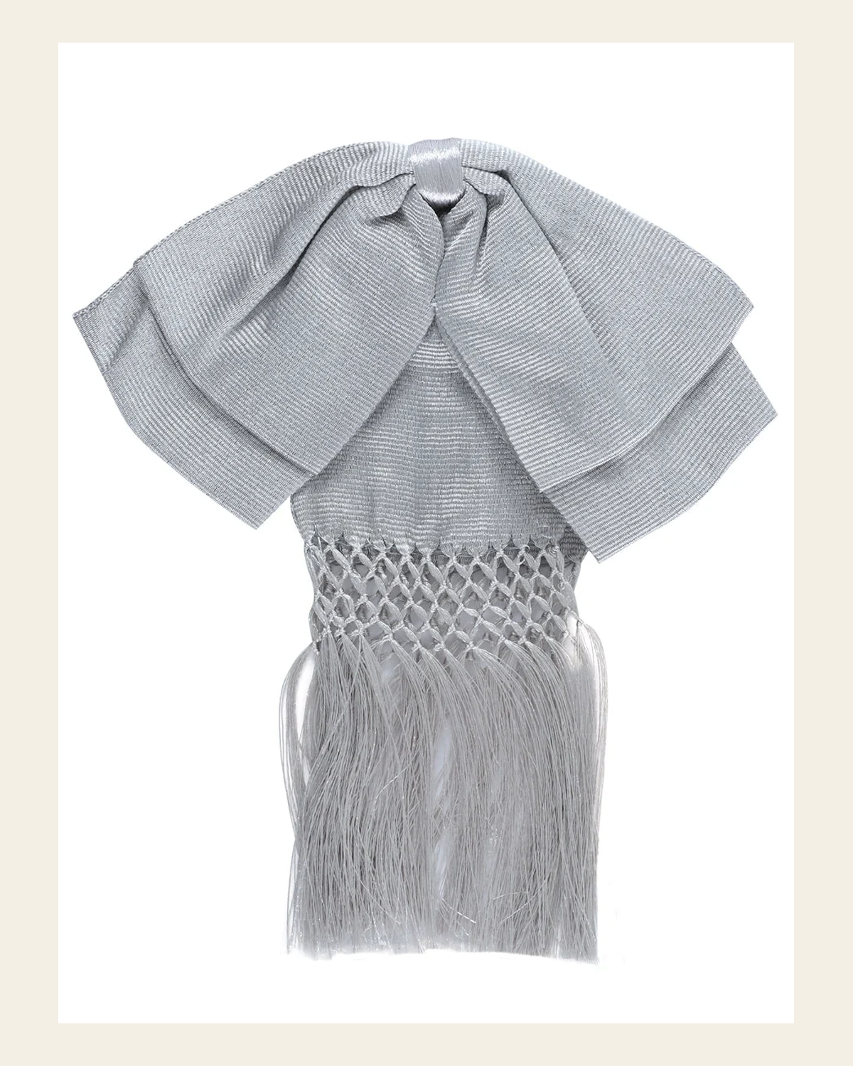 Mexican Charro Bow Tie 85% Articela, 15% Polyester Silver 601480 on a warm cream background