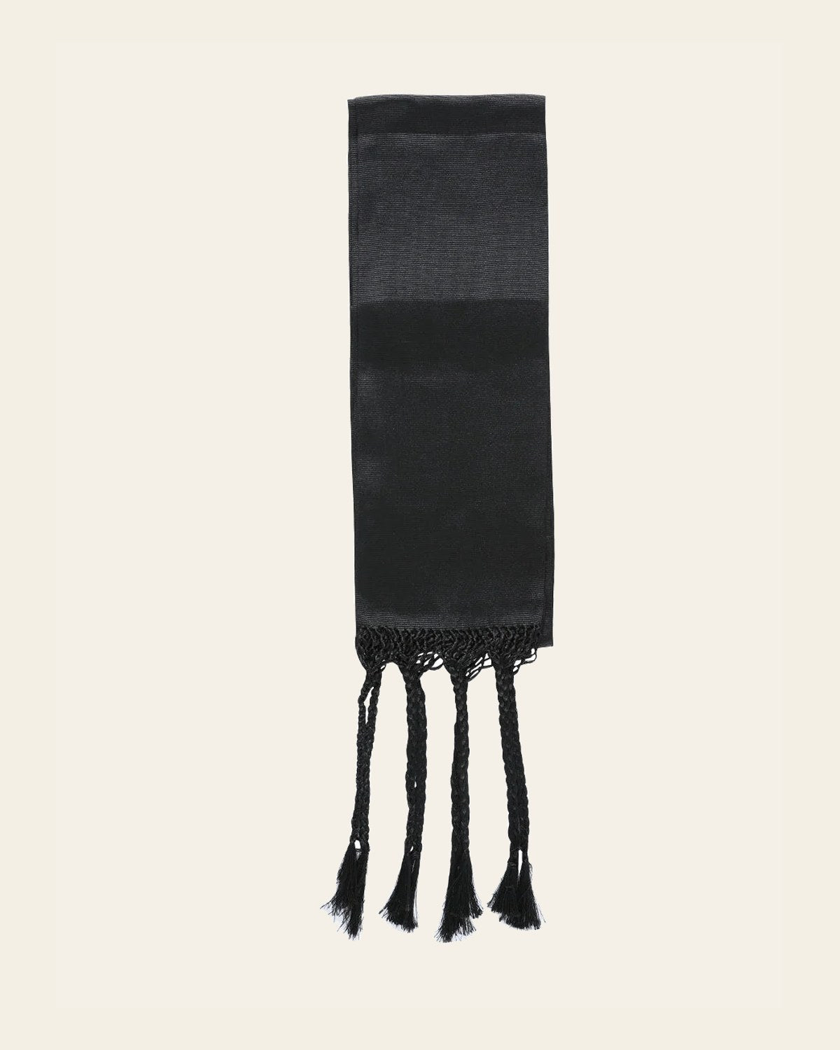 Mexican Charro Sash-Belt 50% Cotton, 50% Polyester Black 601360 on a warm cream background