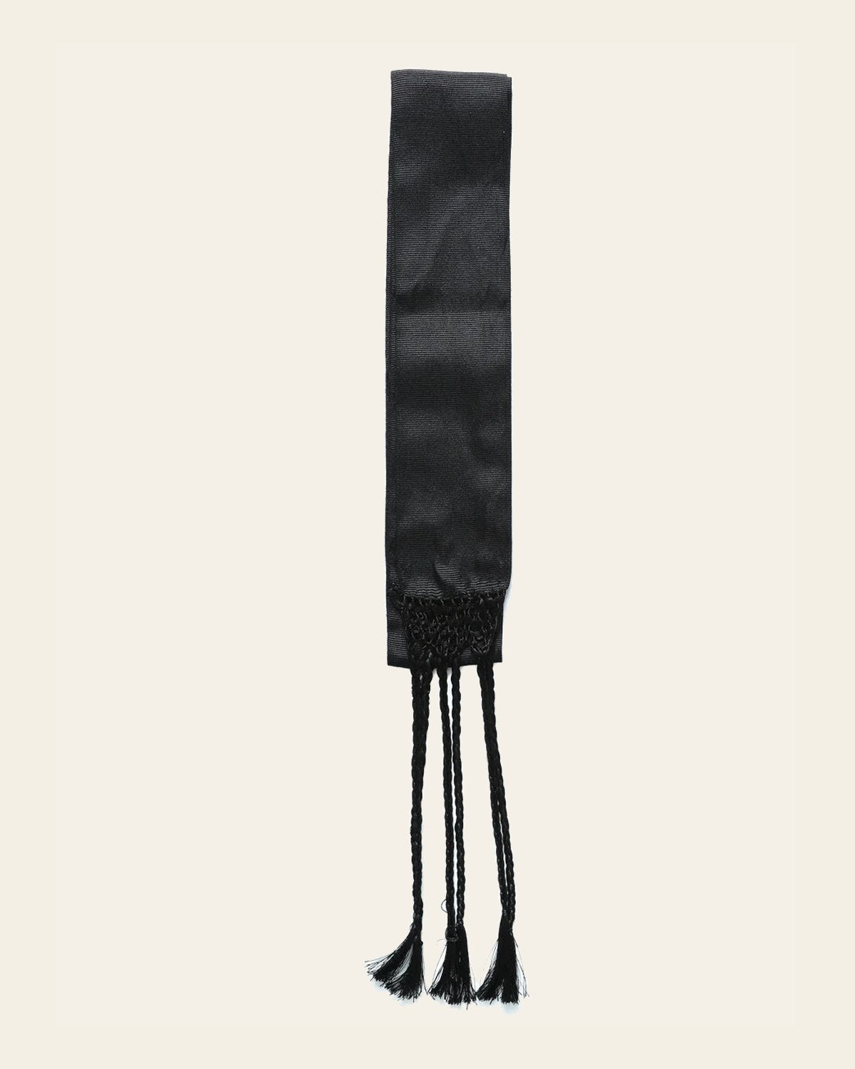 Mexican Charro Sash-Belt 50% Cotton, 50% Polyester Black 601364 on a warm cream background