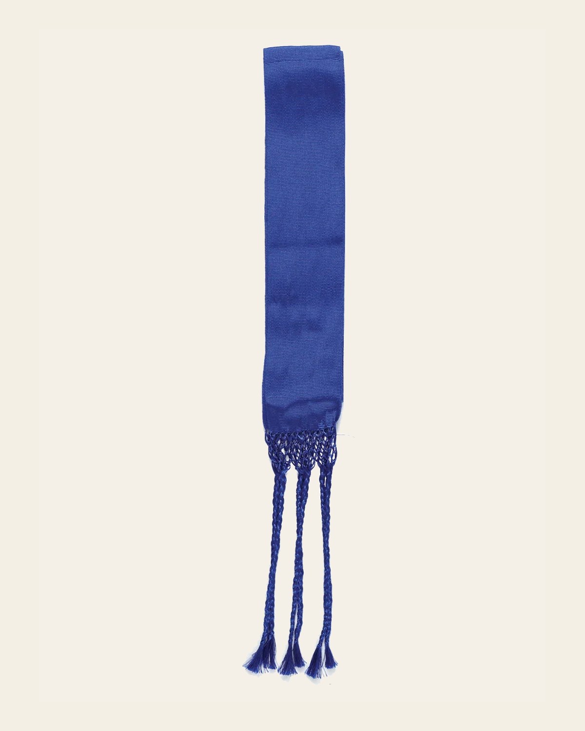 Mexican Charro Sash-Belt 50% Cotton, 50% Polyester Royal Blue 601361 on a warm cream background