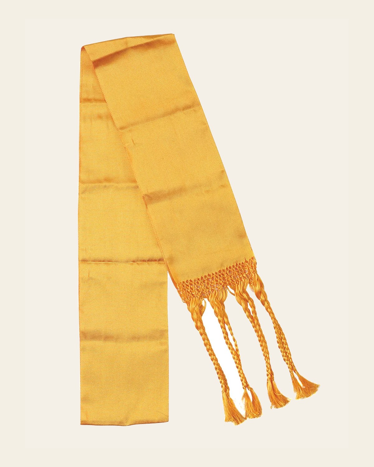Mexican Charro Sash-Belt 50% Cotton, 50% Polyester Yellow 601633 on a warm cream background