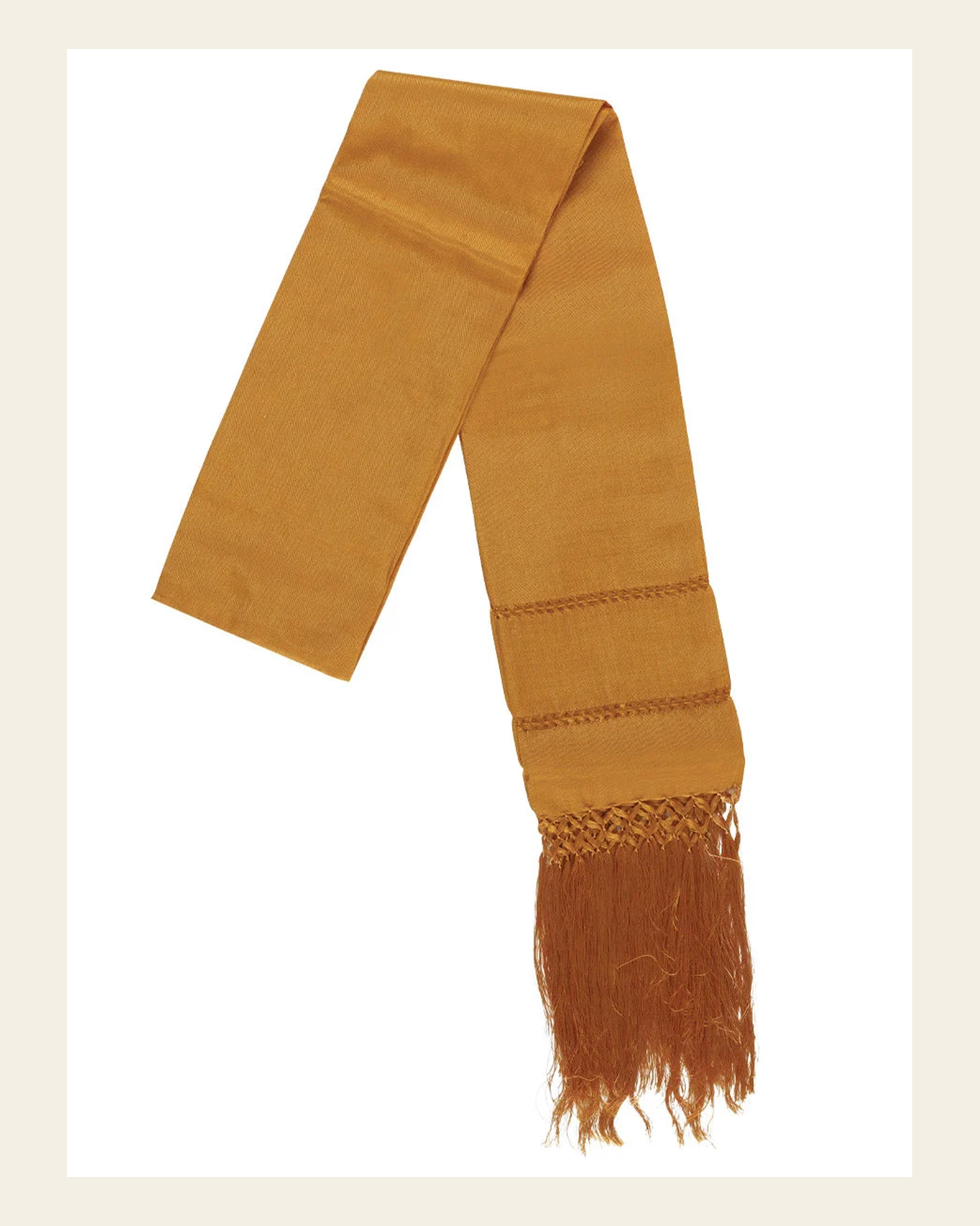 Mexican Shawl 85% Articela, 15% Polyester Gold 600386 on a warm cream background