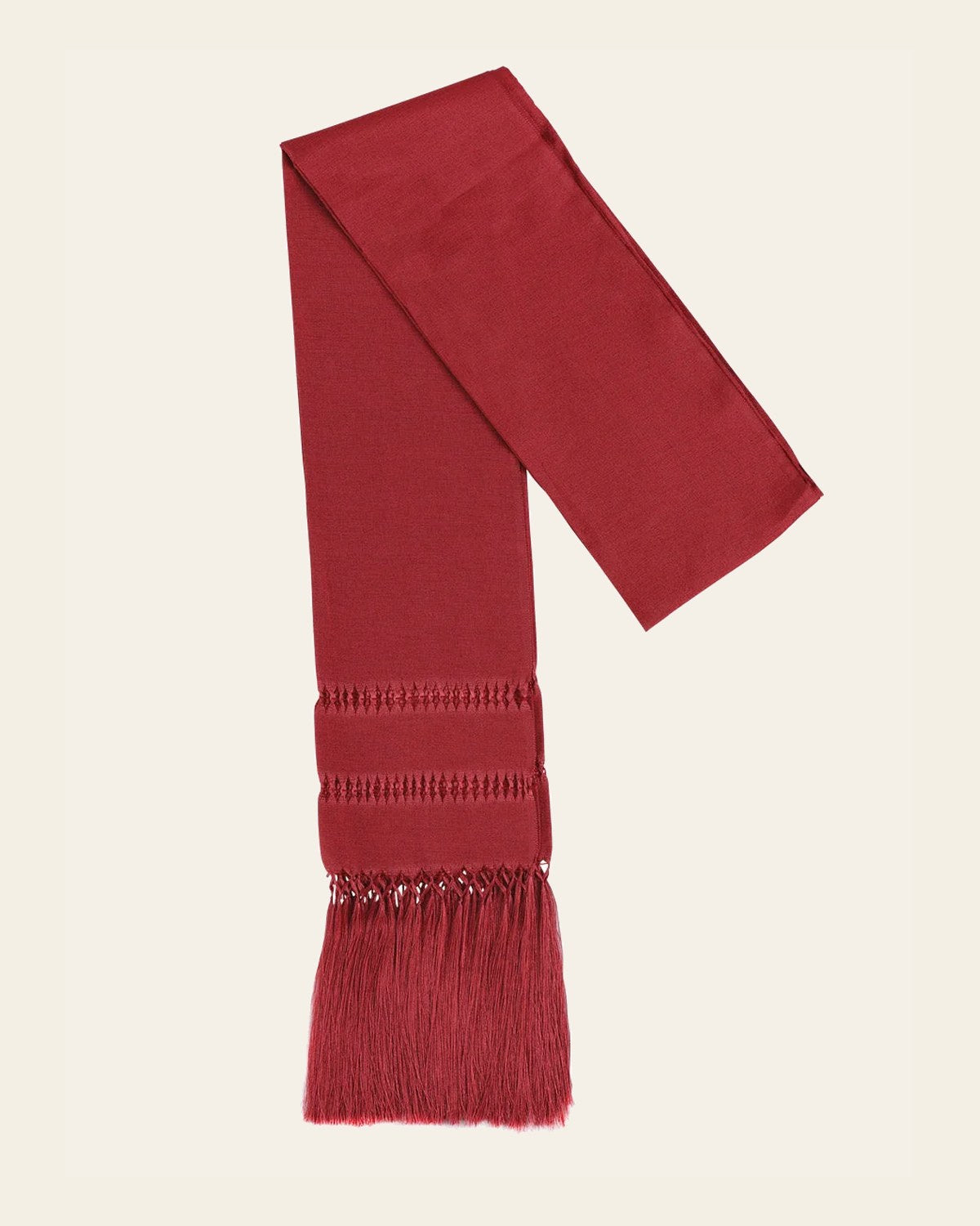 Mexican Shawl 85% Articela, 15% Polyester Wine 600228 on a warm cream background