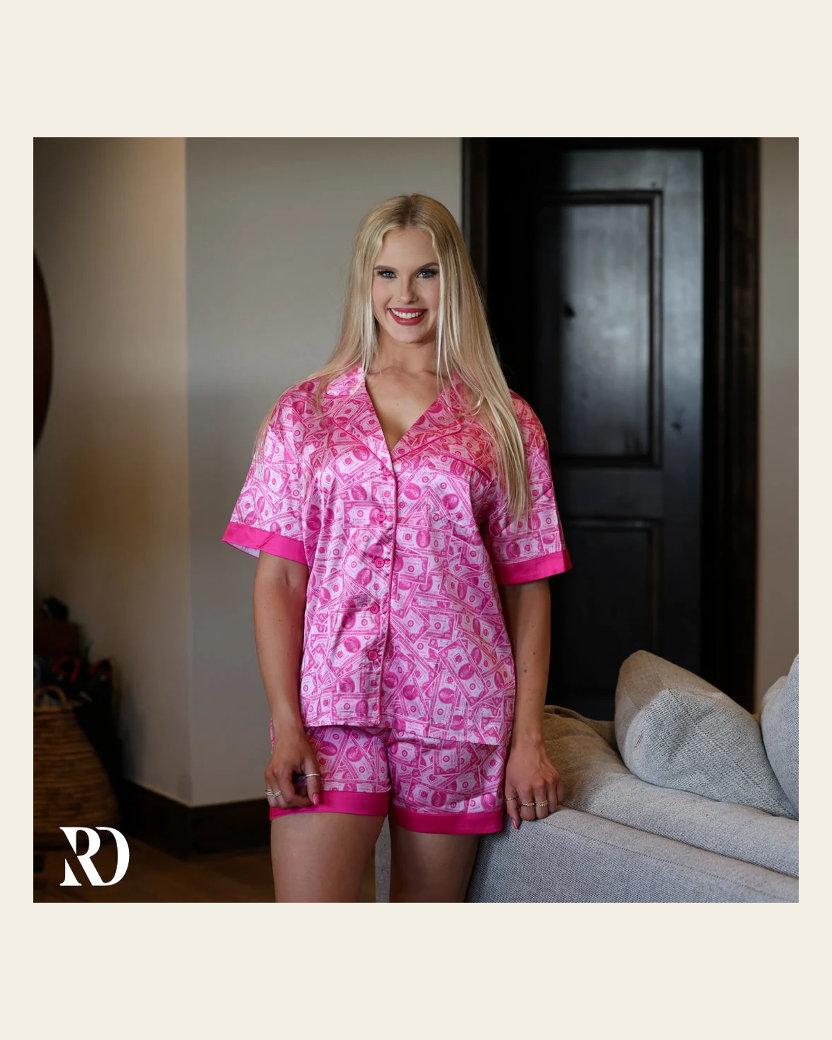 Pj Set | Momma's Money on a warm cream background