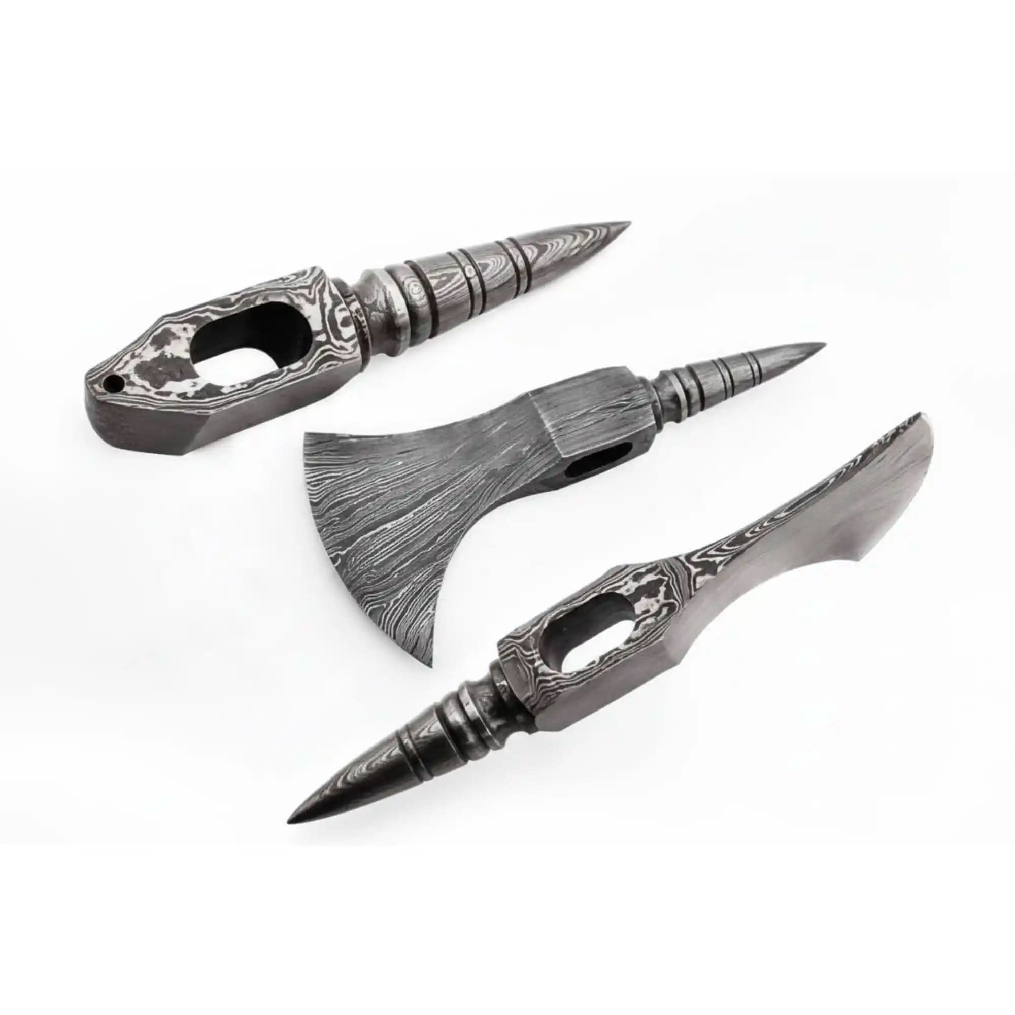 Shadowfang Bearded Axehead 8" Handmade Damascus Steel Viking Style Head