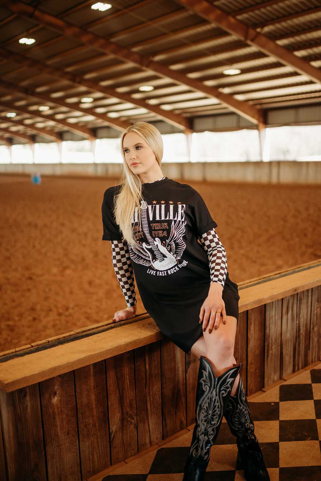 Nashville Music Tour Black T Shirt | Dress — view 2