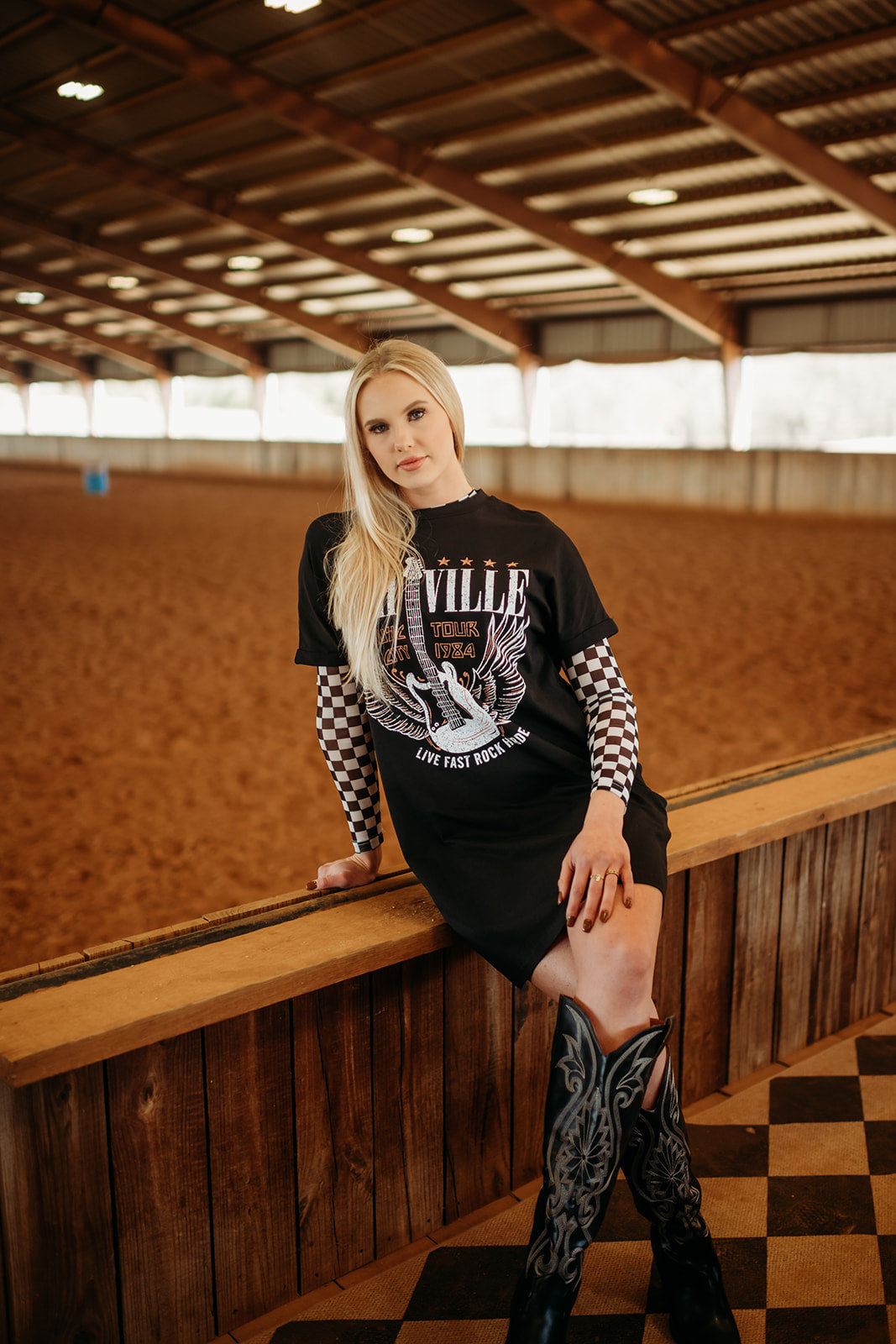 Nashville Music Tour Black T Shirt | Dress — view 3