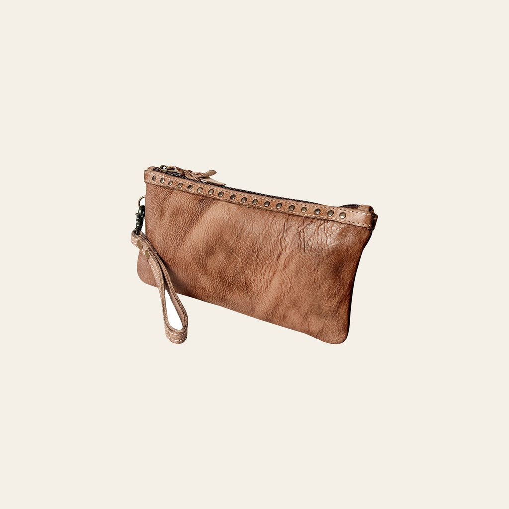 Never Mind Nmbg101G Wristlet Vintage Handmade Genuine Cowhide Leather Women Bag Western Handbag Purse