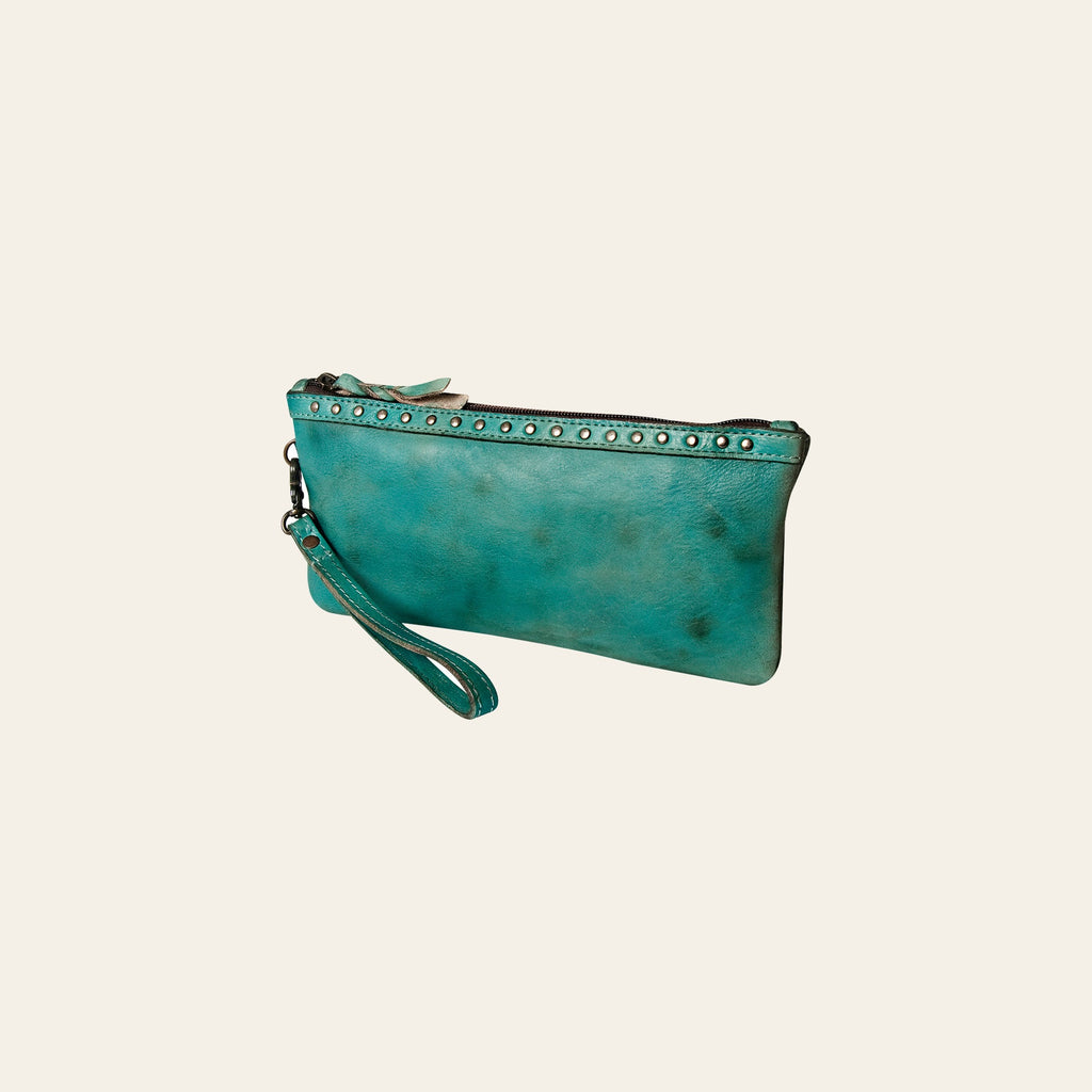 Never Mind Nmbg101H Wristlet Vintage Handmade Genuine Cowhide Leather Women Bag Western Handbag Purse