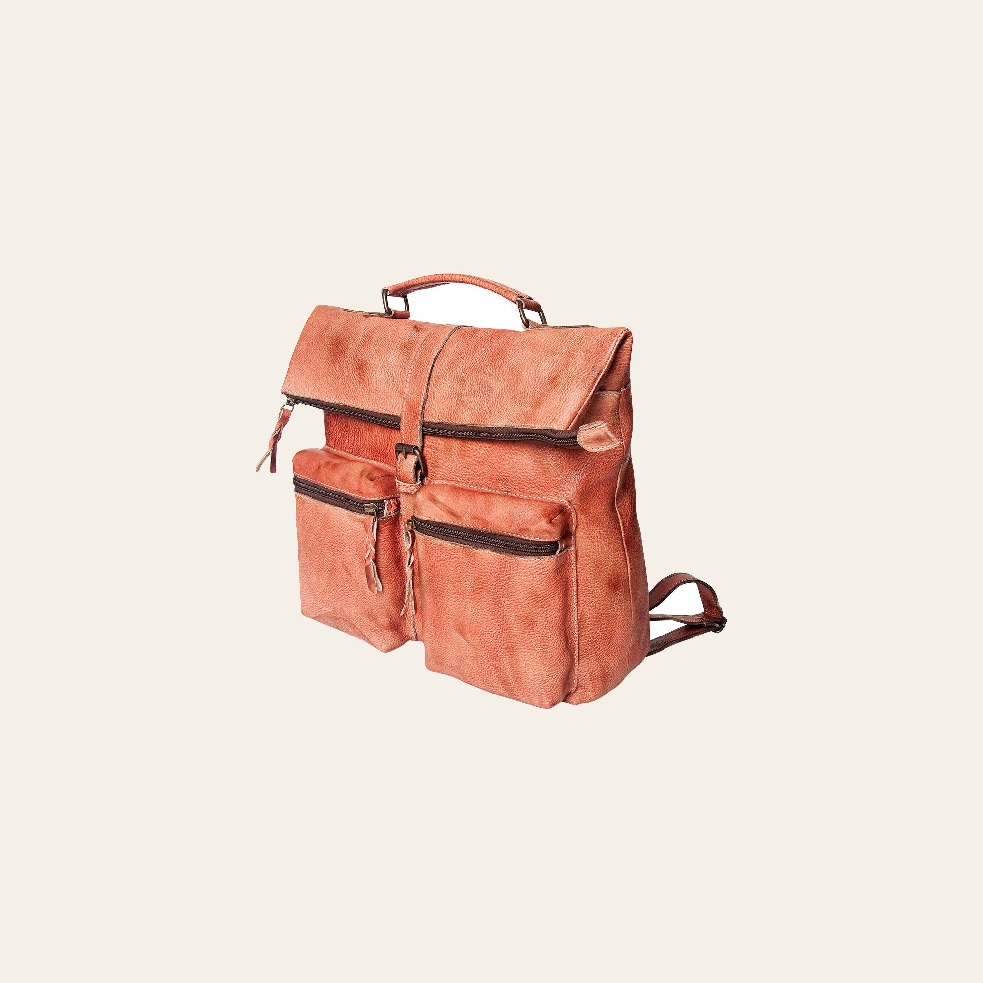 Never Mind Nmbg134C Backpack Vintage Handmade Genuine Cowhide Leather Women Bag Western Handbag Purse