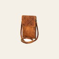 Never Mind Nmbgm134B Cell Phone Holder Vintage Handmade Genuine Cowhide Leather Women Bag Western Handbag Purse