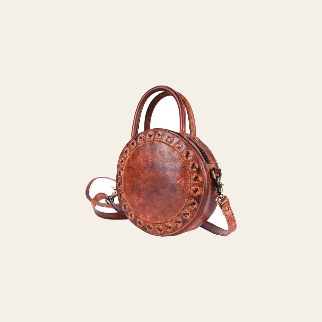 Never Mind Nmbgm136A Canteen Vintage Handmade Genuine Cowhide Leather Women Bag Western Handbag Purse