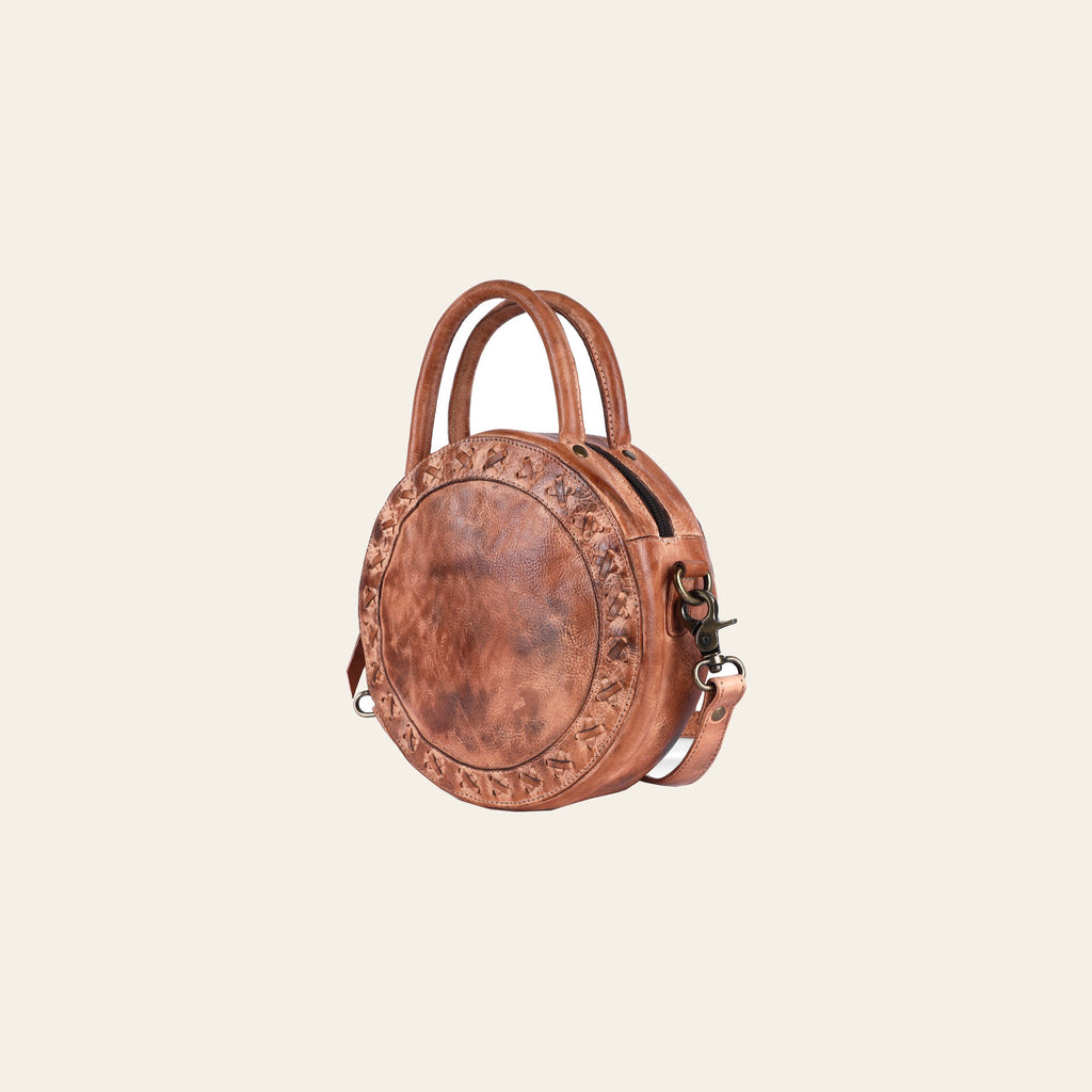 Never Mind Nmbgm136C Canteen Vintage Handmade Genuine Cowhide Leather Women Bag Western Handbag Purse