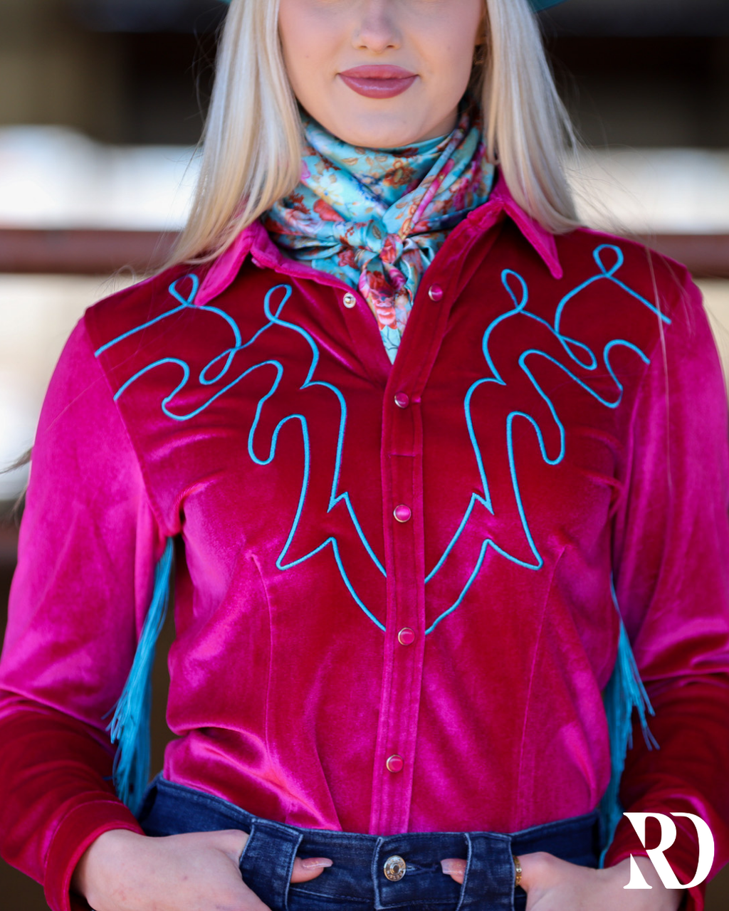 Night Out Velvet Fringe Performance Rodeo Shirt — view 4