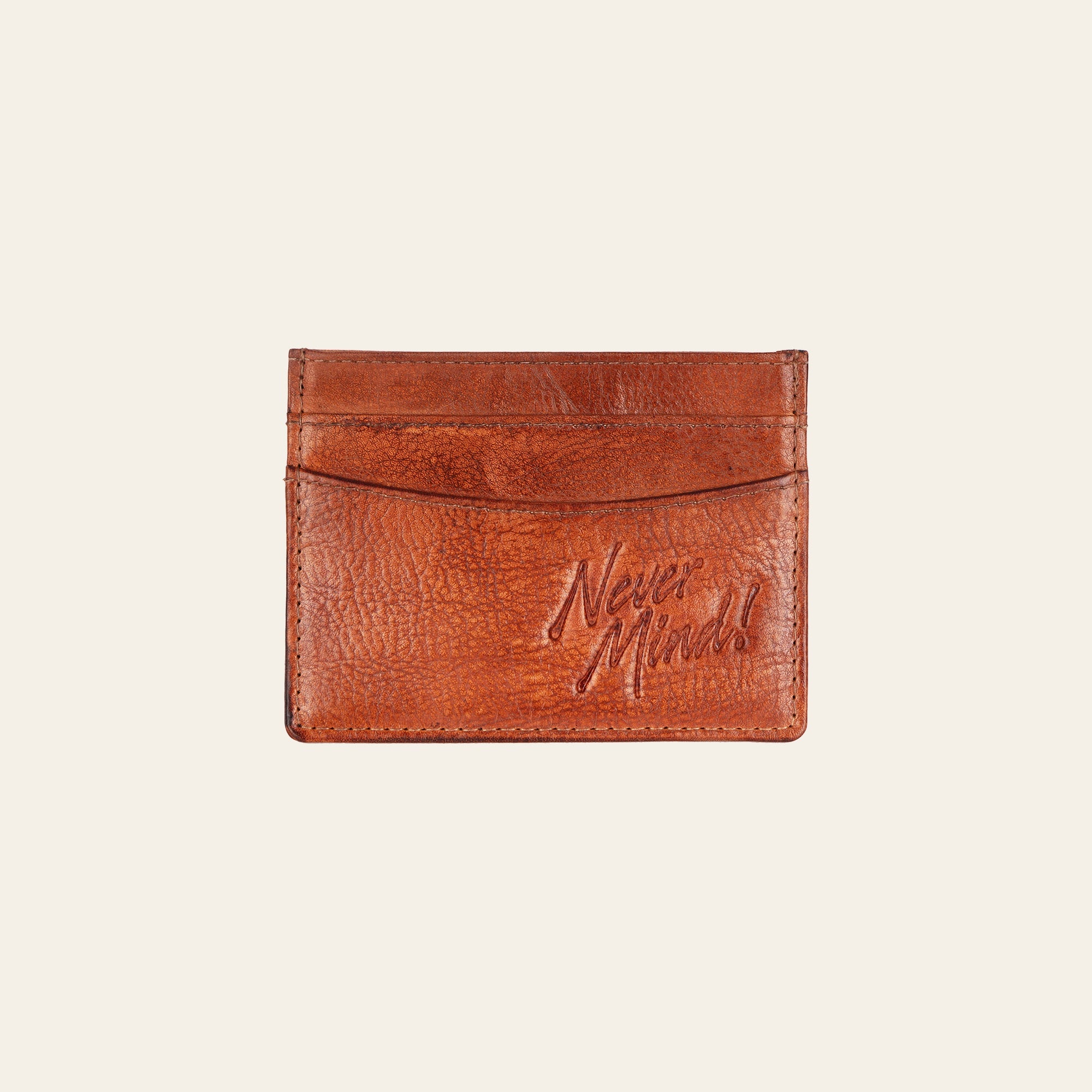 Never Mind Card-Holder Vintage Handmade Genuine Cowhide Leather Women Bag Western Handbag Purse