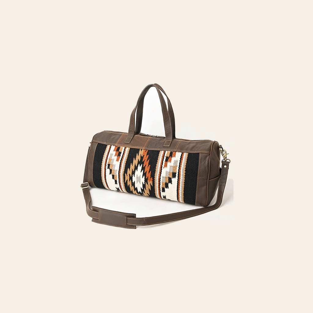 OHLAY Duffel Upcycled Wool Genuine Leather Women Bag Western Handbag Purse | Canvas for Womens Summer