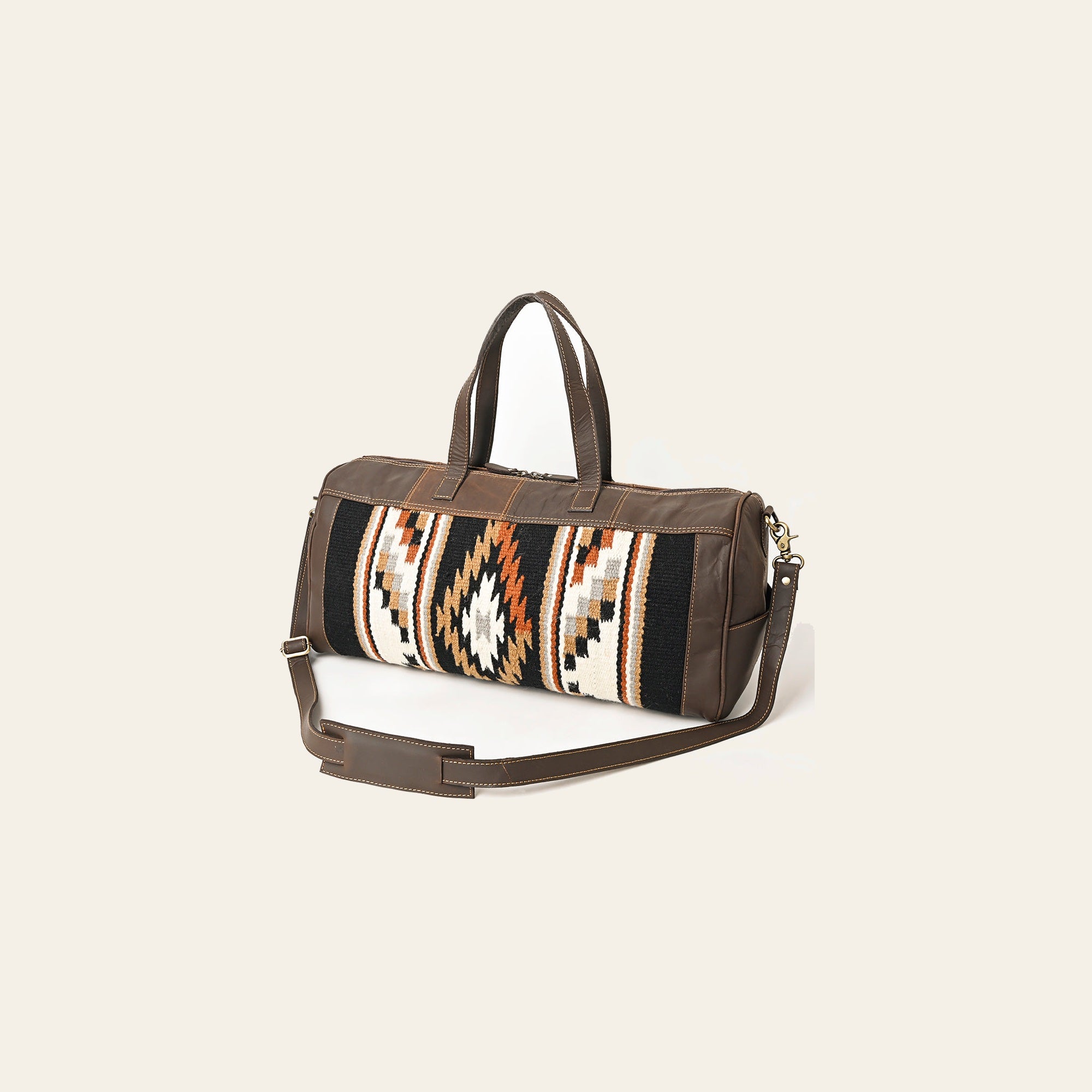 OHLAY Duffel Upcycled Wool Genuine Leather Women Bag Western Handbag Purse | Canvas for Womens Summer