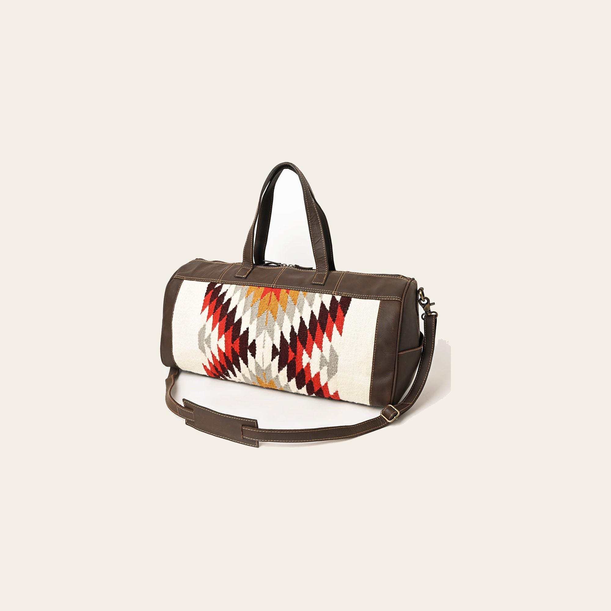 OHLAY Duffel Upcycled Wool Genuine Leather Women Bag Western Handbag Purse | Canvas for Womens Summer