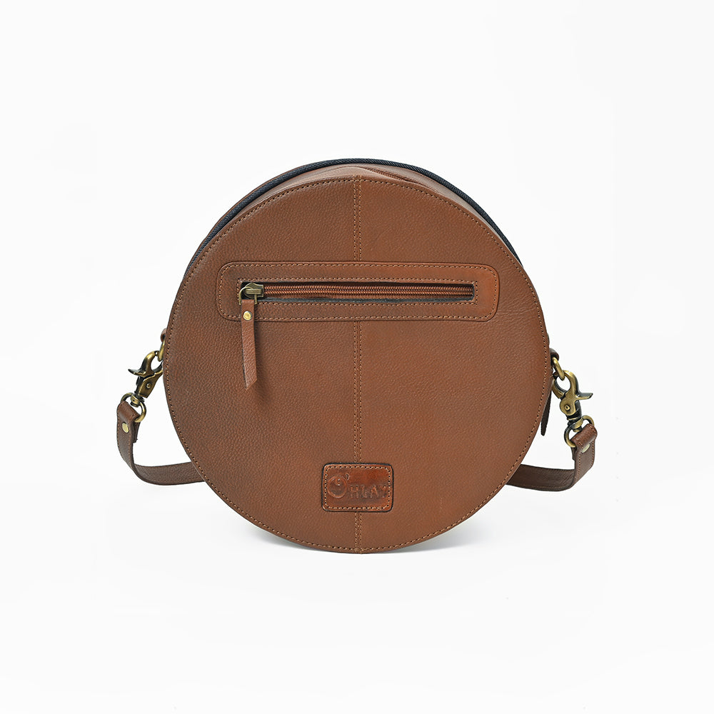 Ohlay Round Western Crossbody Bag for Women, Hand Tooled Genuine Leather Purse