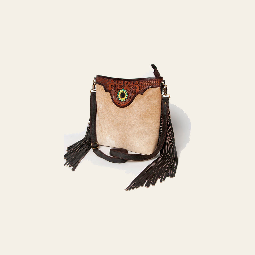 Ohlay Bags KBA114 Cross Body I Hand Tooled Hair-On Genuine Leather Women Bag Western Handbag Purse