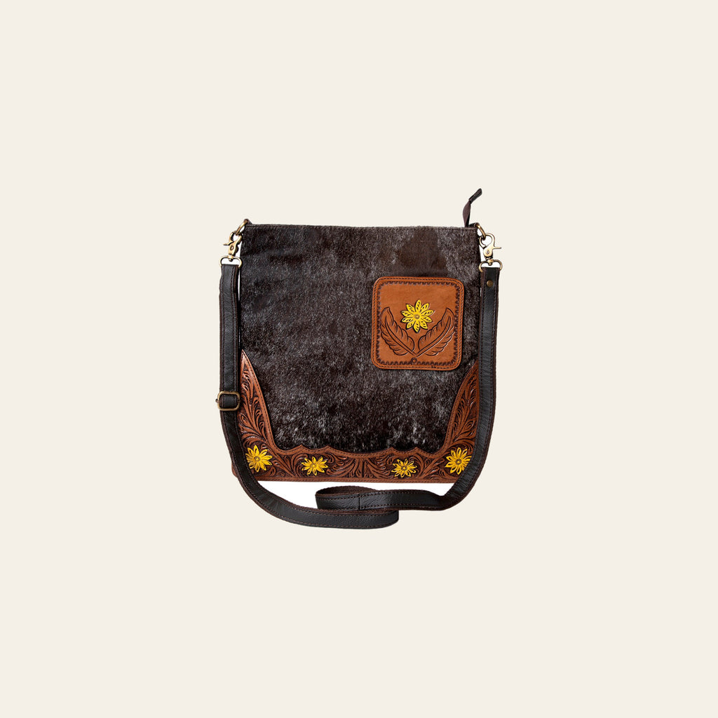 Ohlay Bags KBA119 Cross Body I Hand Tooled Hair-On Genuine Leather Women Bag Western Handbag Purse