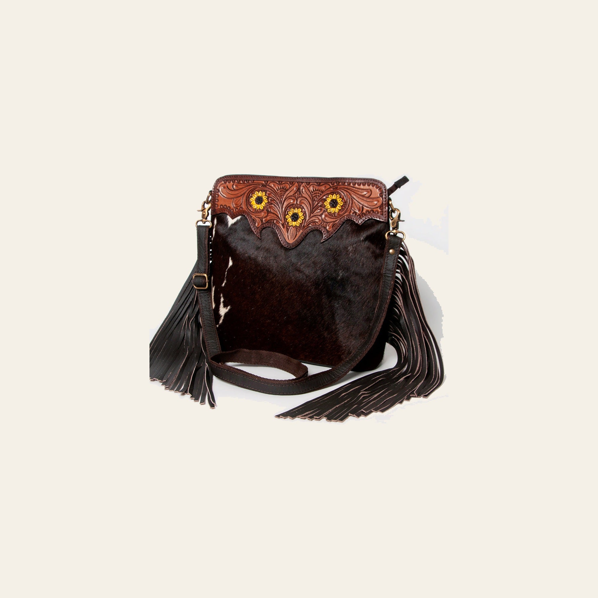 Ohlay Bags KBA121 Cross Body I Hand Tooled Hair-On Genuine Leather Women Bag Western Handbag Purse
