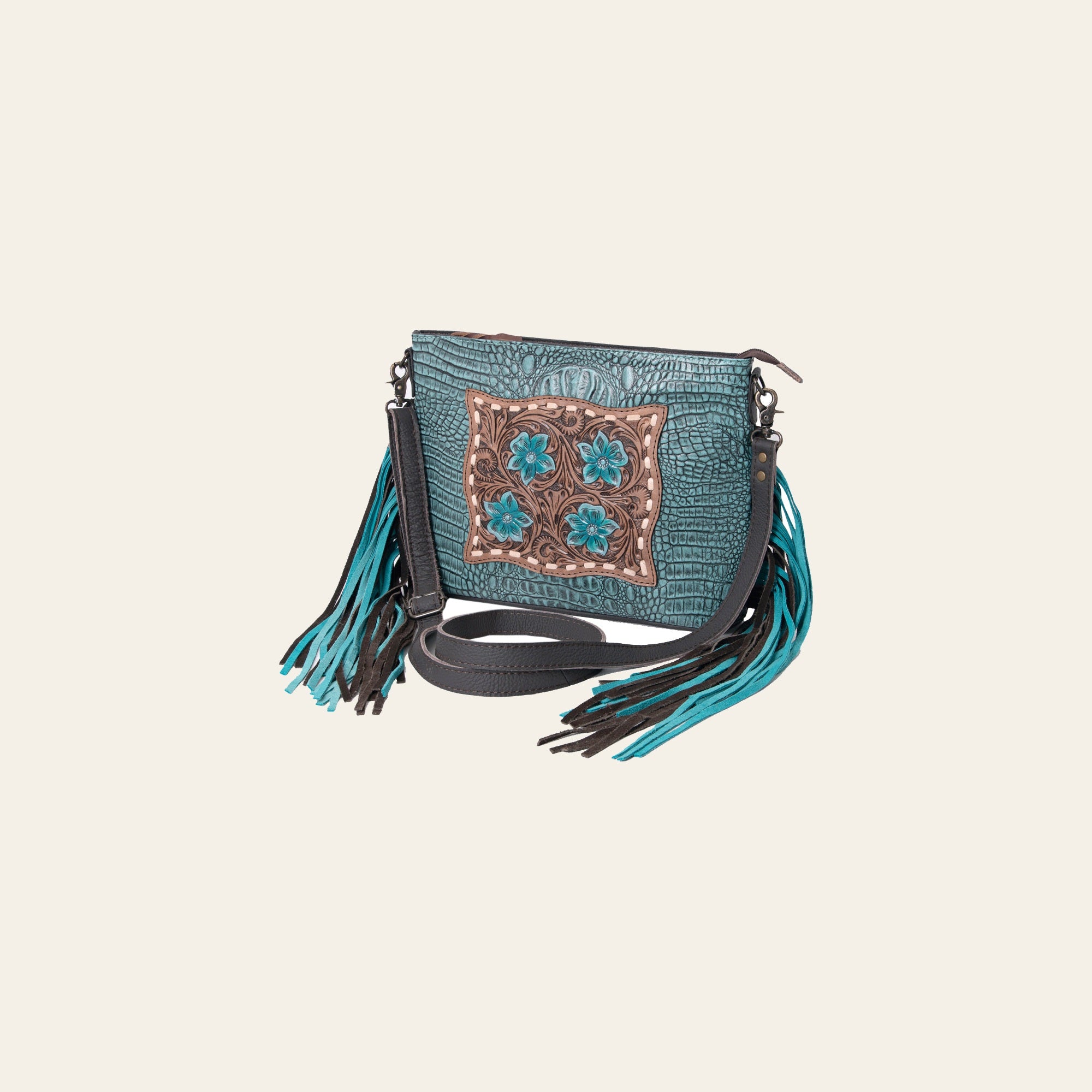 Ohlay Bags KBG183 Clutch Hand Tooled Crocodile Embossed Genuine Leather Women Bag Western Handbag Purse