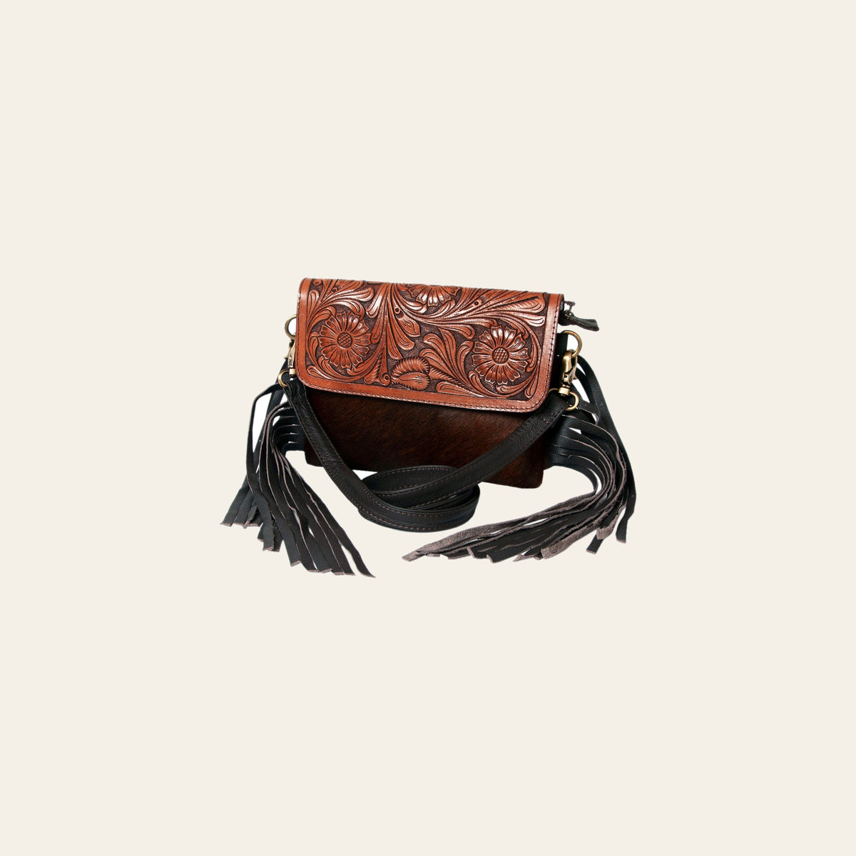 Ohlay Bags KBK121 Clutch Hand Tooled Hair-On Genuine Leather Women Bag Western Handbag Purse
