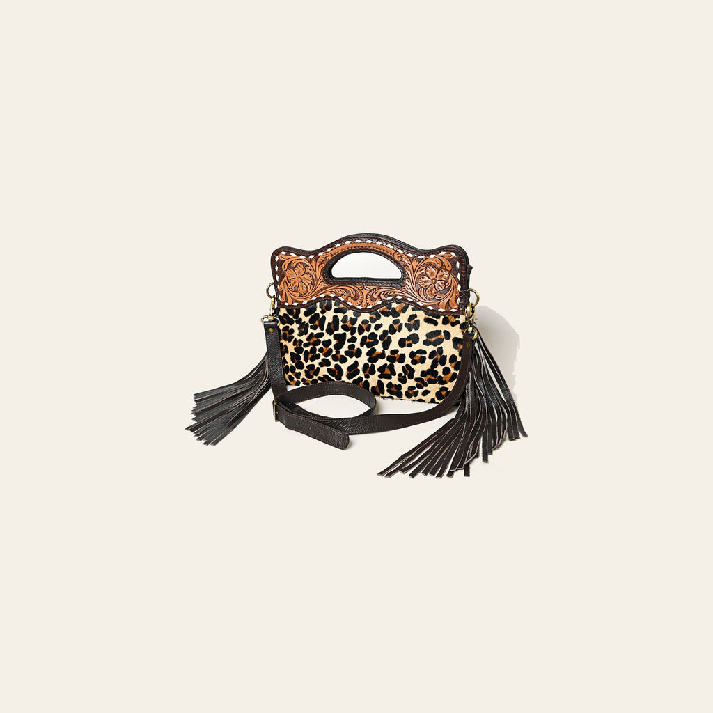 Ohlay Bags OHA113 Clutch Hand Tooled Hair-On Genuine Leather Women Bag Western Handbag Purse