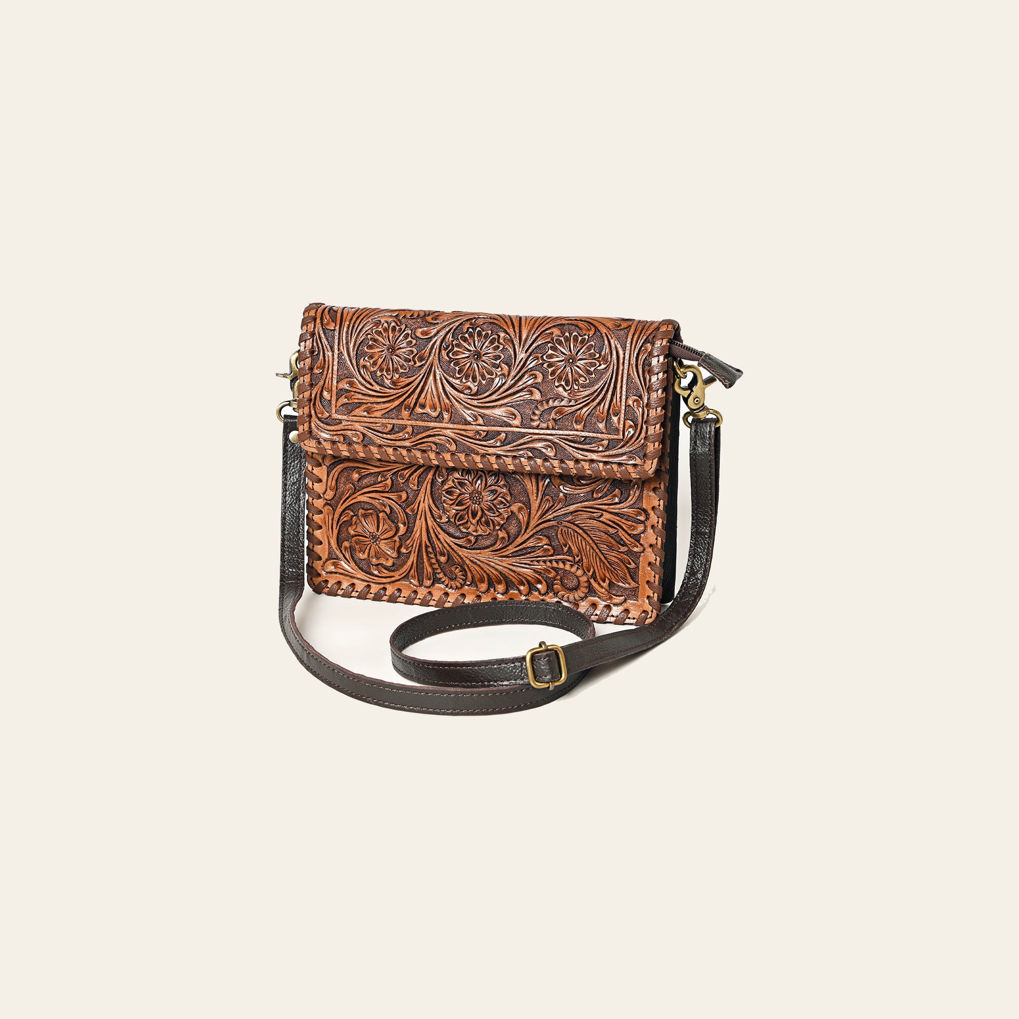 Ohlay Bags OHA119 Clutch Hand Tooled Genuine Leather Women Bag Western Handbag Purse