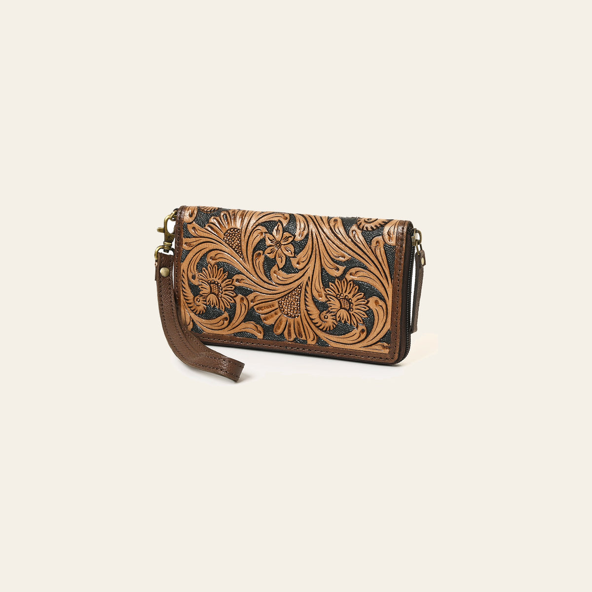 Ohlay Bags OHA129B Clutch Hand Tooled Genuine Leather Women Bag Western Handbag Purse