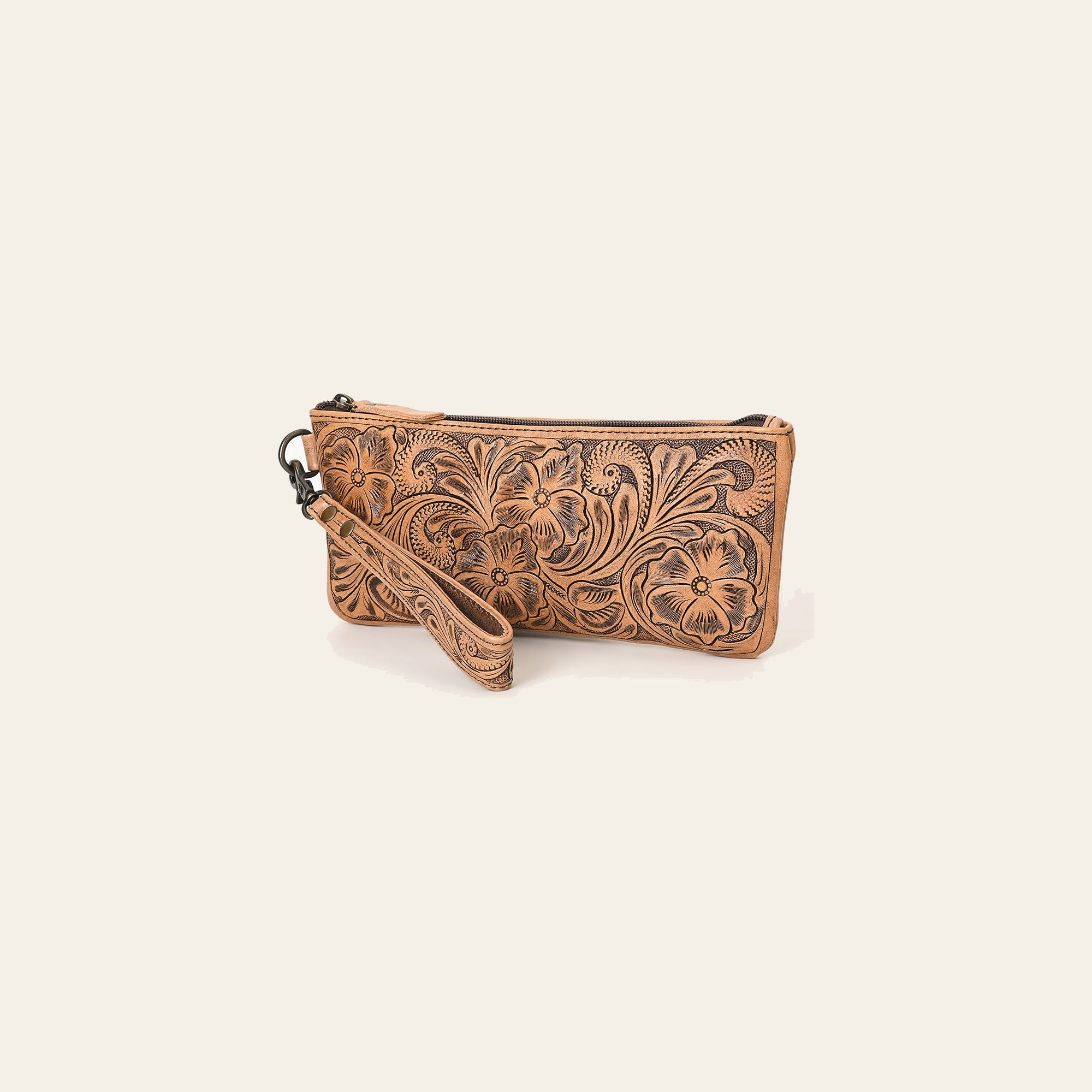 Ohlay Bags OHG111 Wristlet Hand Tooled Genuine Leather Women Bag Western Handbag Purse