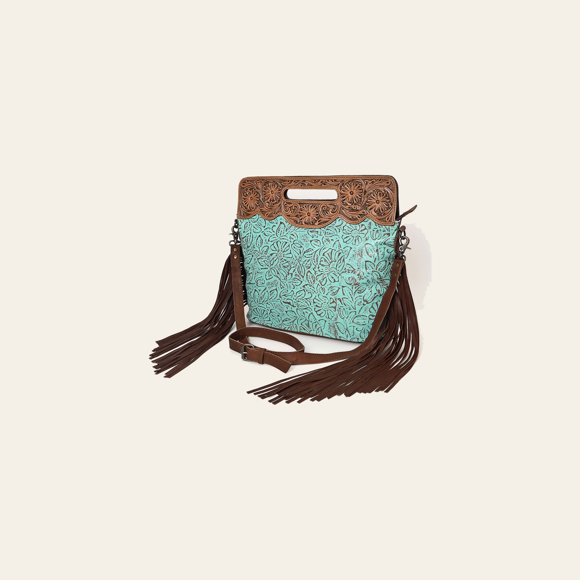 Ohlay Bags OHG167 Clutch Hand Tooled Embossed Genuine Leather Women Bag Western Handbag Purse