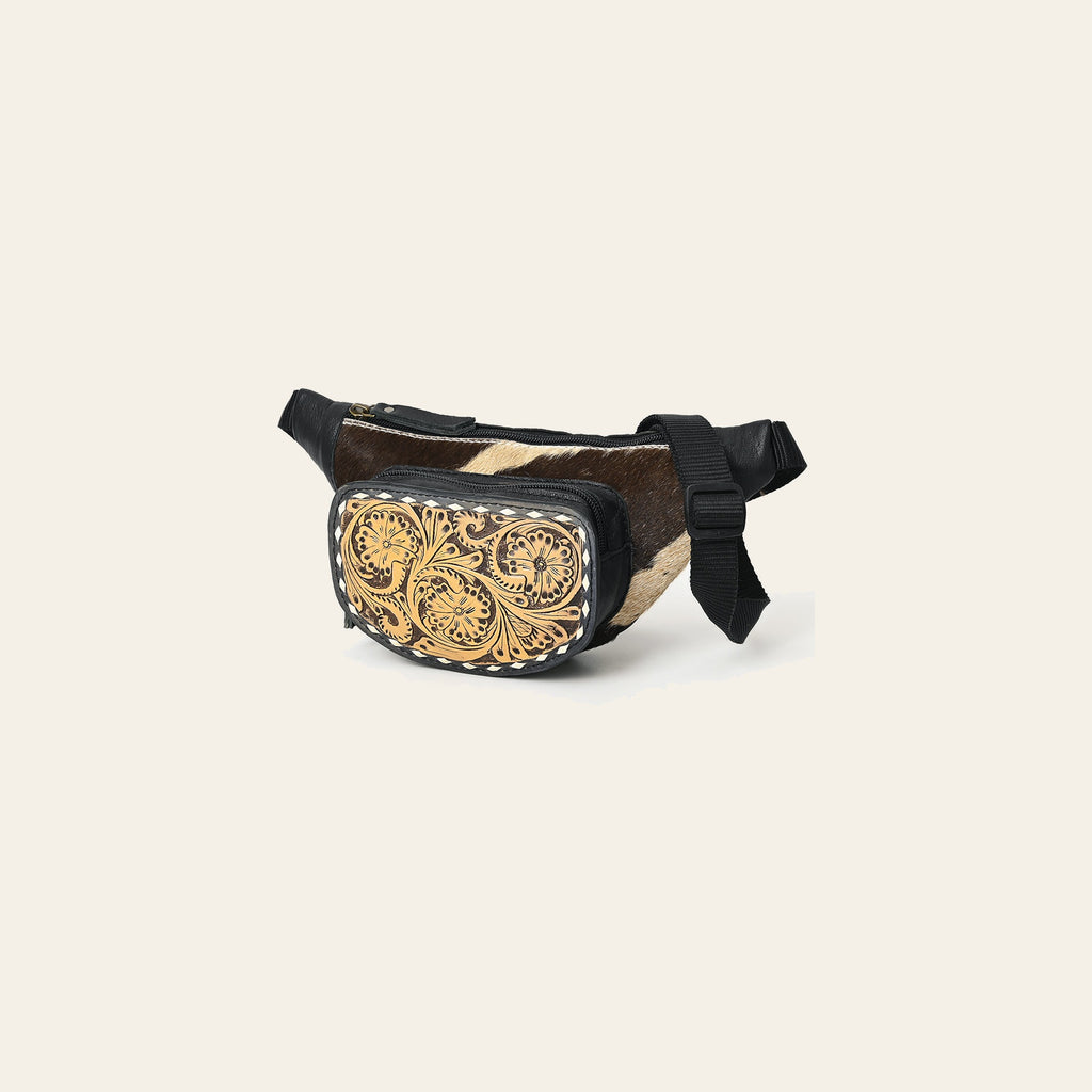 Ohlay Bags OHG185B FANNY PACK Hand Tooled Hair-on Genuine Leather women bag western handbag purse