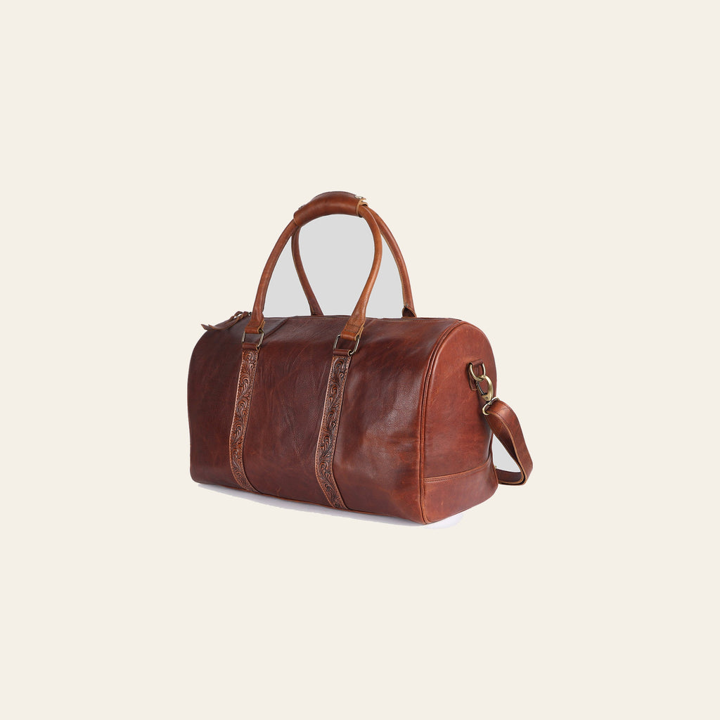 Ohlay Bags OHM102 Duffel Hand Tooled Genuine Leather Women Bag Western Handbag Purse