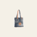 Ohlay Bags OHV135 Tote 100% Cotton Demin Genuine Leather Women Bag Western Handbag Purse