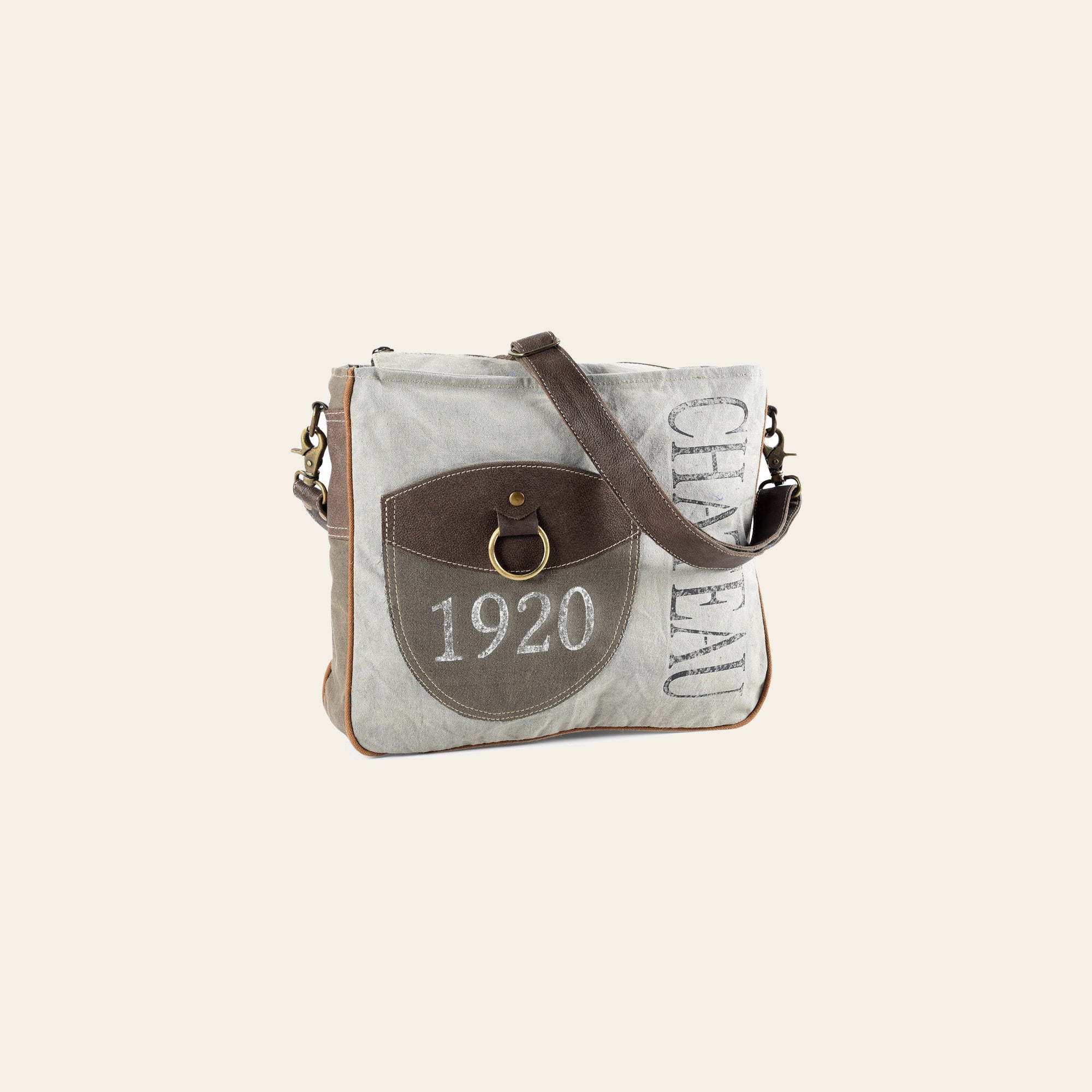 Ohlay Bags OHV156 Cross Body I Upcycled Canvas Genuine Leather Women Bag Western Handbag Purse