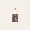 Ohlay Bags OHV162 Tote Hand Tooled Upcycled Canvas Hair-On Genuine Leather Women Bag Western Handbag Purse