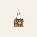 Ohlay Bags OHV187 Tote Hand Tooled Upcycled Wool Canvas Hair-On Genuine Leather Women Bag Western Handbag Purse