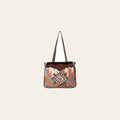 Ohlay Bags OHV196 Tote Hand Tooled Upcycled Wool Canvas Hair-On Genuine Leather Women Bag Western Handbag Purse