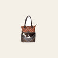 Ohlay Bags OHV203 Tote Hand Tooled Upcycled Canvas Hair-On Genuine Leather Women Bag Western Handbag Purse