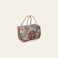 Ohlay Bags OHV223 Duffel Hand Tooled Upcycled Canvas Hair-On Genuine Leather Women Bag Western Handbag Purse