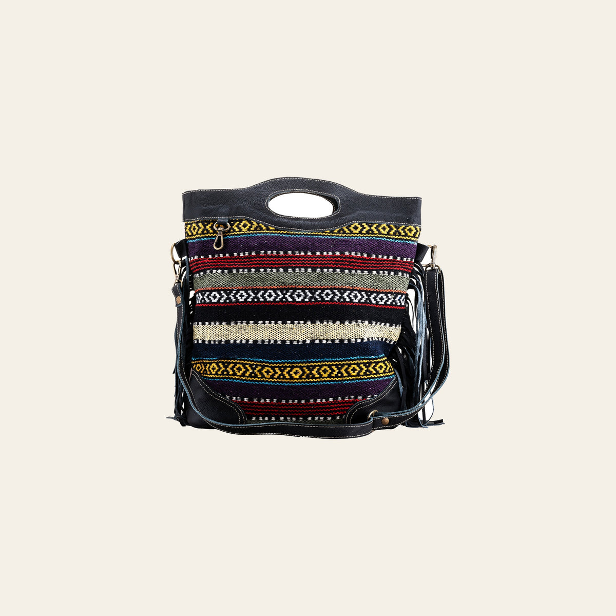 Ohlay Bags OHV229 Clutch Upcycled Wool Genuine Leather Women Bag Western Handbag Purse
