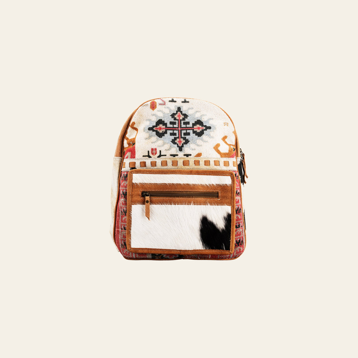 Ohlay Bags OHV234 Backpack Upcycled Wool Hair-On Genuine Leather Women Bag Western Handbag Purse