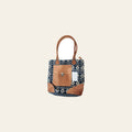 Ohlay Bags OHV240 Tote Upcycled Canvas Genuine Leather Women Bag Western Handbag Purse