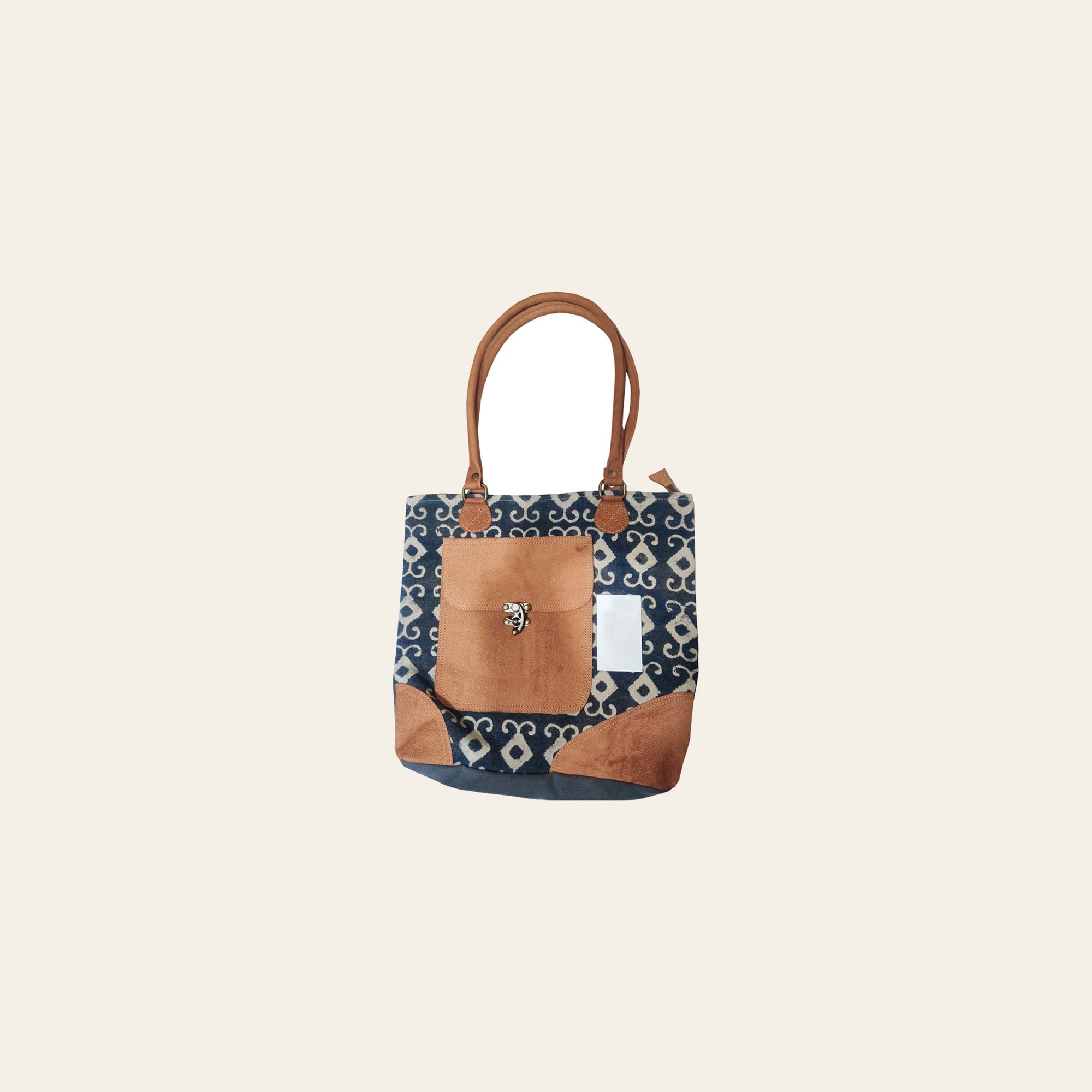Ohlay Bags OHV240 Tote Upcycled Canvas Genuine Leather Women Bag Western Handbag Purse