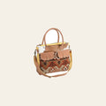 Ohlay Bags OHV274 Briefcase Upcycled Wool Canvas Hair-On Genuine Leather Women Bag Western Handbag Purse