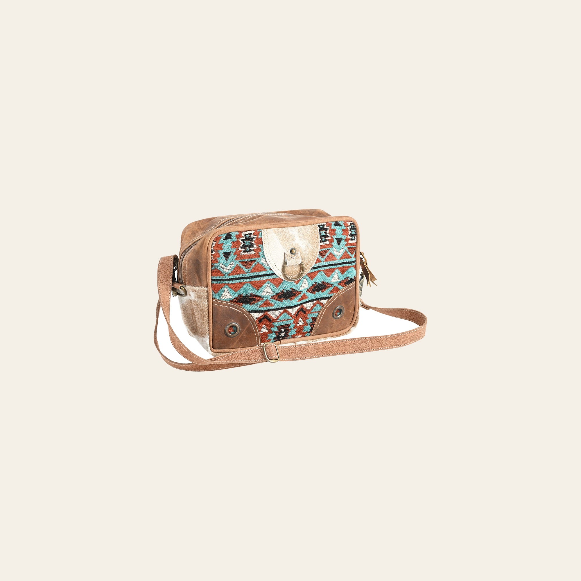 Ohlay Bags OHV378 Cross Body Ii Upcycled Wool Hair-On Genuine Leather Women Bag Western Handbag Purse