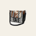 OHLAY Crossbody Hair On Upcycled Canvas Genuine Leather Women Bag Western Handbag Purse