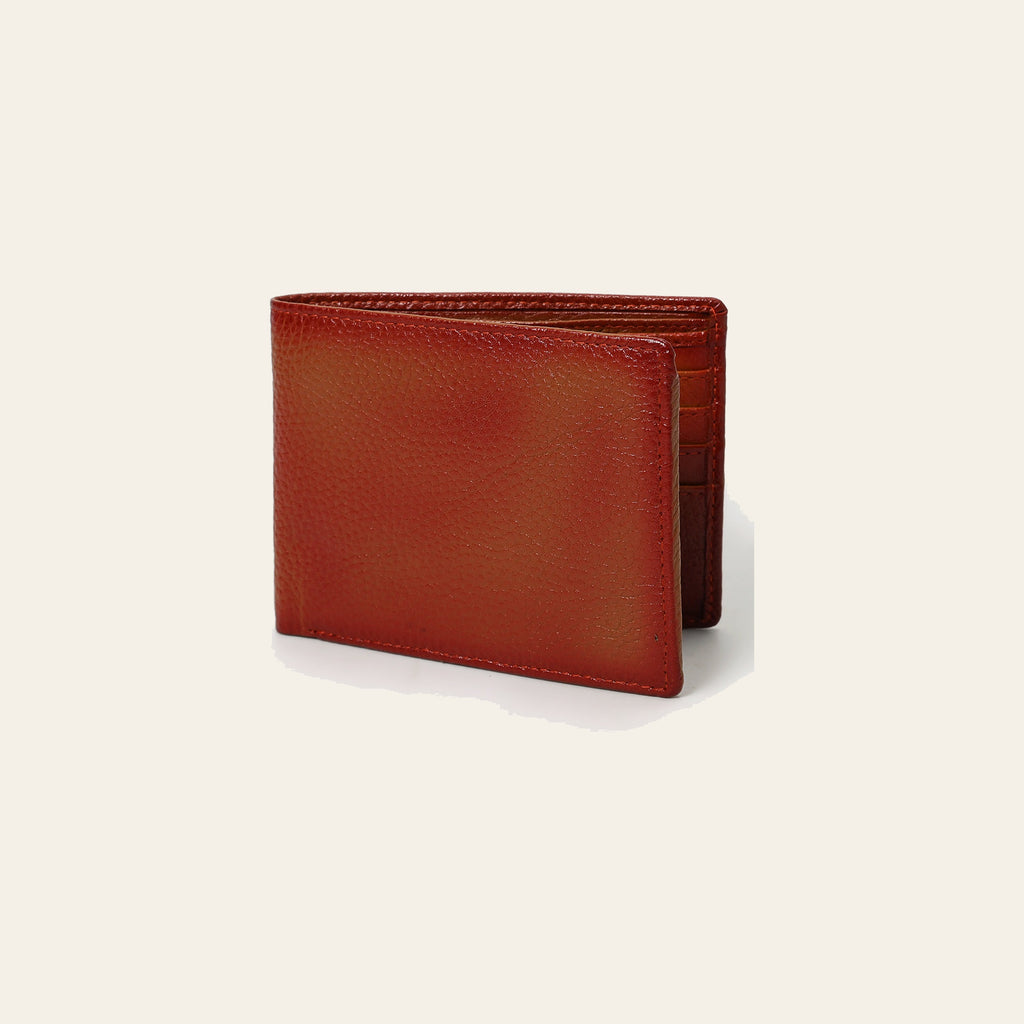 OHLAY Rodeo Genuine Leather Western Bifold Wallet For Men Mahogany